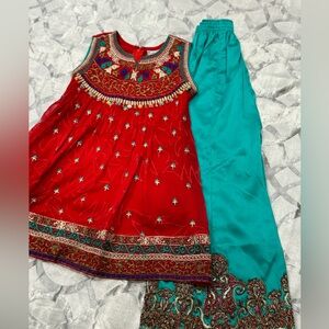 Pakistani girls dress with pants (sharara) size 26